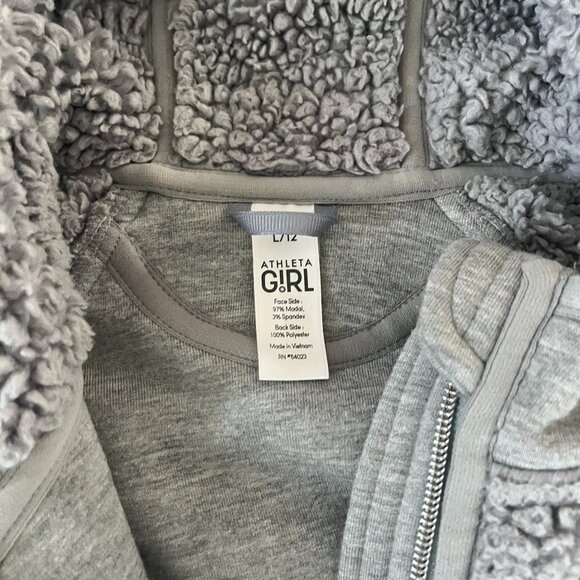 ATHLETA Girll Grey Fleece Hoodie Size L (12) - Picture 1 of 4